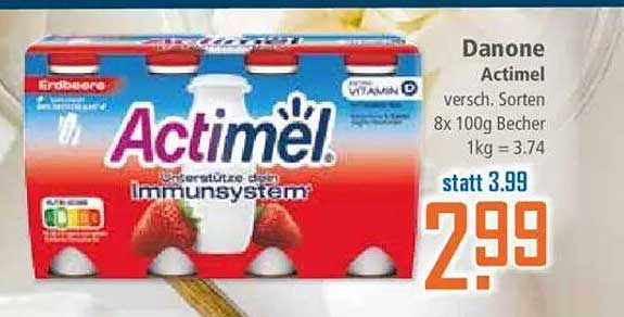 Danone Actimel versch. Sorten 8x100g Becher
