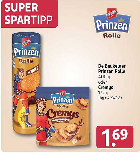 De Beukelaer Prinzen Rolle 400 g oder Cremys 172 g