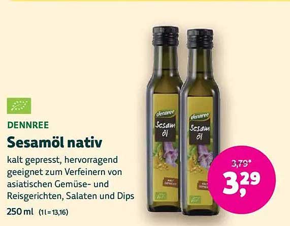 DENNREE Sesamöl nativ 250 ml