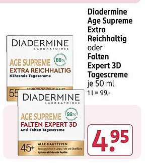 Diadermine Age Supreme Extra Reichhaltig oder Falten Expert 3D Tagescreme je 50 ml