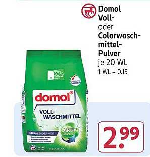 Domol Voll- oder Colorwaschmittel-Pulver je 20 WL