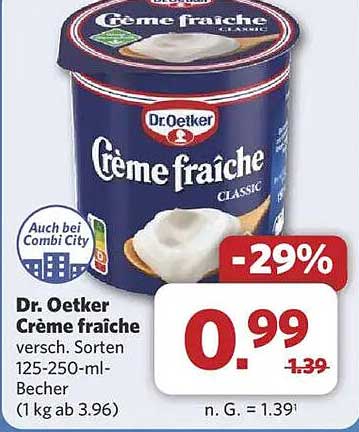 Dr. Oetker Crème fraîche verschiedene Sorten 125-250-ml-Becher