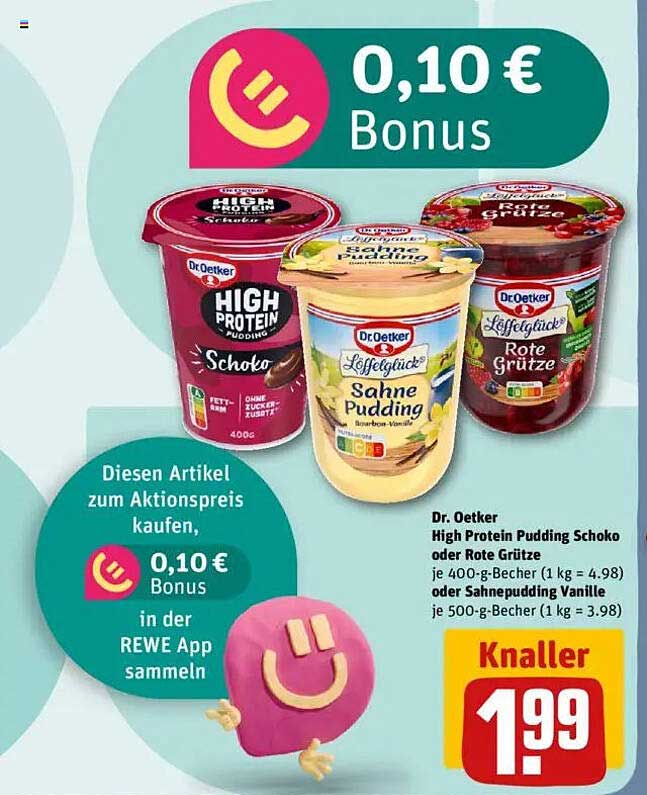 Dr. Oetker High Protein Pudding Schoko oder Rote Grütze