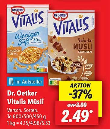 Dr. Oetker Vitalis Müsli - Verschiedene Sorten