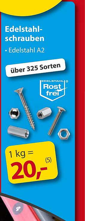 Edelstahl-Schrauben - Edelstahl A2, über 325 Sorten