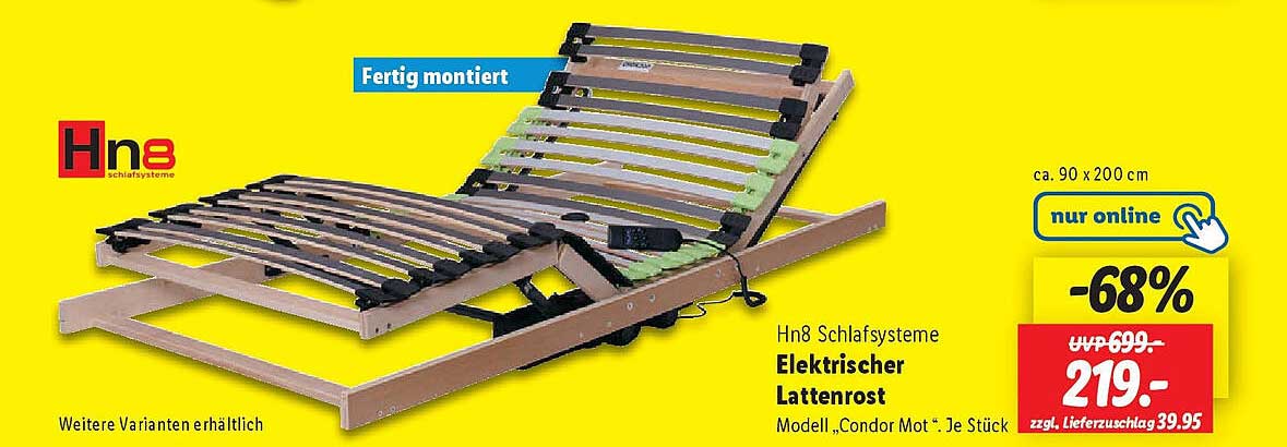 Elektrischer Lattenrost Hn8 Schlafsysteme - Modell „Condor Mot“