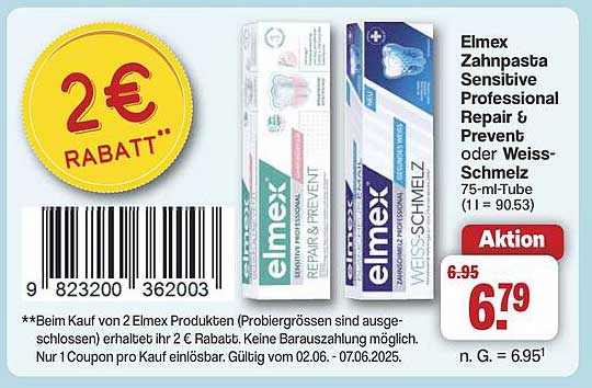 Elmex Zahnpasta Sensitive Professional Repair & Prevent oder Weiss-Schmelz 75-ml-Tube