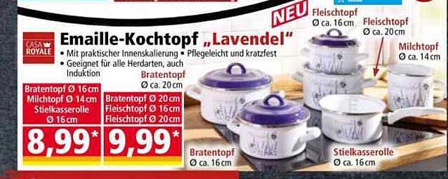 Emaille-Kochtopf "Lavendel" - Praktisch und vielseitig
