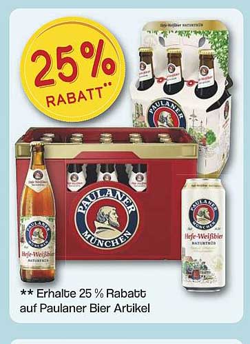 ** Erhalte 25 % Rabatt auf Paulaner Bier Artikel