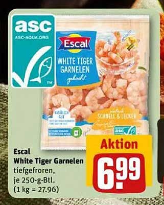 Escal White Tiger Garnelen tiefgefroren, 250-g-Btl.