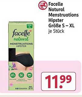 Facelle Natural Menstruations Hipster Größe S – XL je Stück