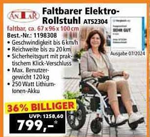 Faltbarer Elektro-Rollstuhl ATS2304