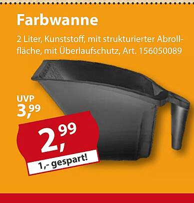 Farbwanne aus stabilem Kunststoff mit Überlaufschutz - 2 Liter