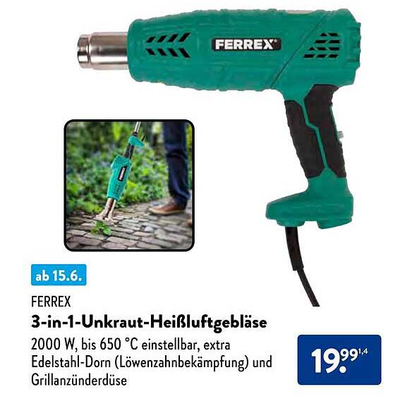 FERREX 3-in-1-Unkraut-Heißluftgebläse