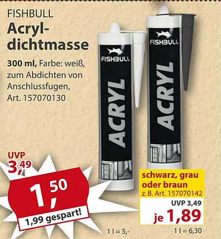 FISHBULL Acryl-Dichtmasse 300 ml - Jetzt zum Sonderpreis
