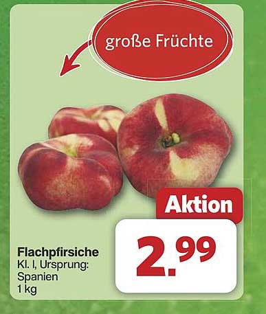 Flachpfirsiche 1 kg - Aktionspreis nur 2,99 €