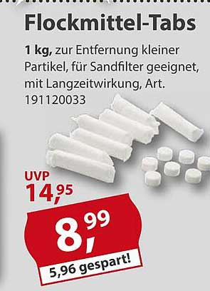 Flockmittel-Tabs 1 kg zur Entfernung kleiner Partikel