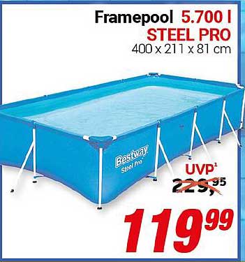 Framepool 5.700 l STEEL PRO 400 x 211 x 81 cm