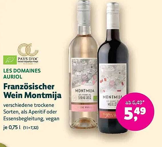 Französischer Wein Montmija