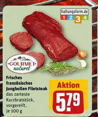 Frisches französisches Jungbullen Filetsteak