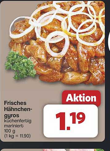 Frisches Hähnchengyros küchenfertig mariniert