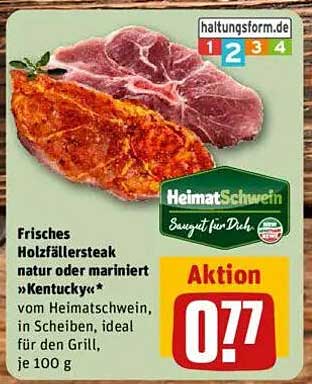 Frisches Holzfällersteak natur oder mariniert »Kentucky«