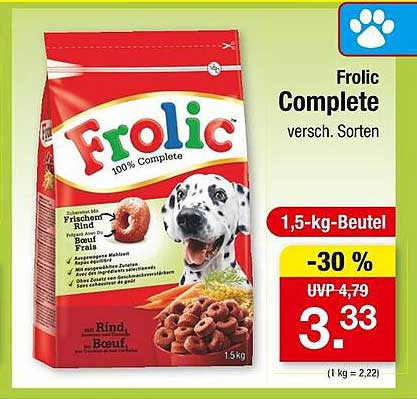 Frolic Complete 1,5 kg Beutel - Verschiedene Sorten