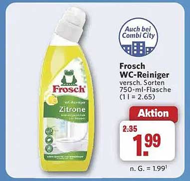 Frosch WC-Reiniger Zitronen-750-ml-Flasche (1 l = 2,65 €)