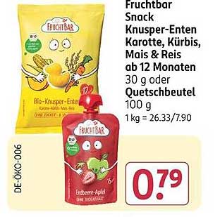 Fruchtbar Snack Knusper-Enten Karotte, Kürbis, Mais & Reis ab 12 Monaten