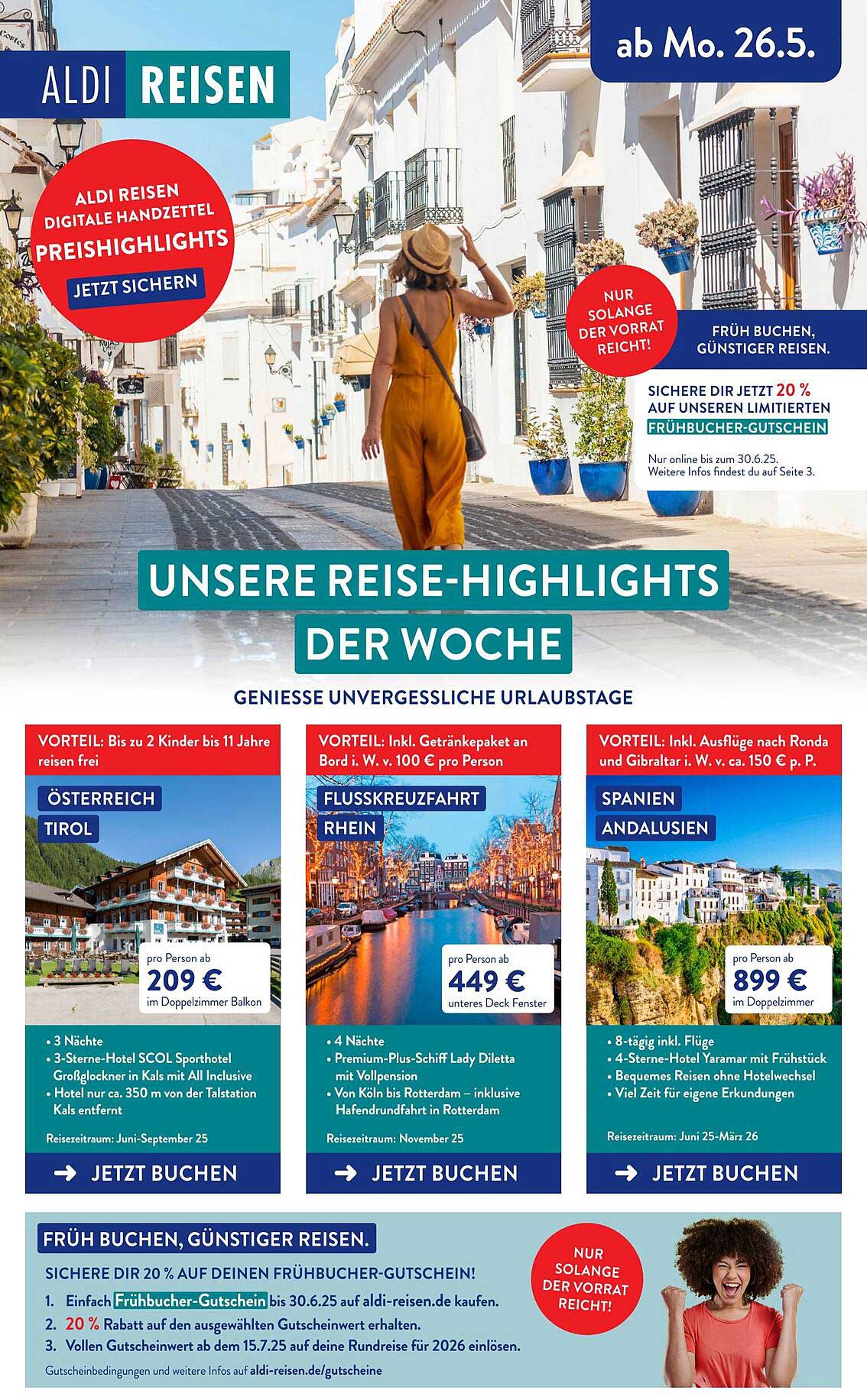 Frühbucher-Gutschein für ALDI Reisen: 20 % Rabatt sichern!