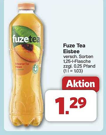 Fuze Tea Eistee 1,25 l Flasche – Verschiedene Sorten