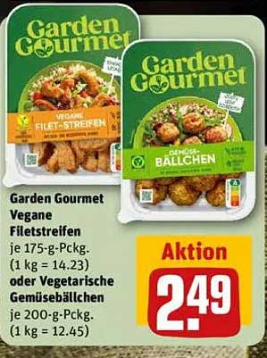 Garden Gourmet Vegane Filetstreifen oder Gemüsebällchen