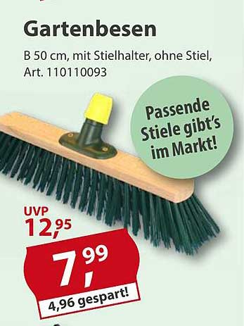 Gartenbesen 50 cm, mit Stielhalter, ohne Stiel, Art. 110110093