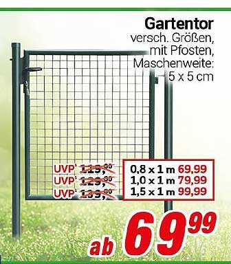 Gartentor versch. Größen, mit Pfosten, Maschenweite: 5 x 5 cm