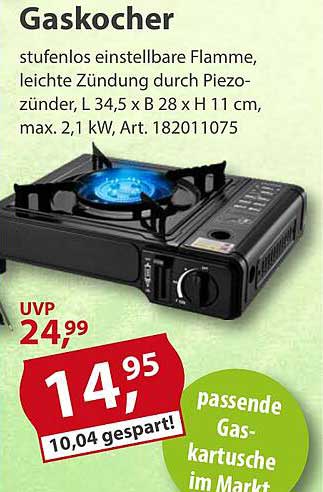 Gaskocher mit stufenlos einstellbarer Flamme