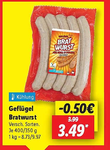 Geflügel Bratwurst - Verschiedene Sorten