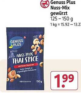 Genuss Plus Nuss-Mix gewürzt 125 - 150 g