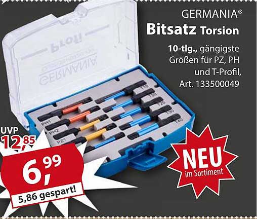 GERMANIA® Bitsatz Torsion 10-tlg.