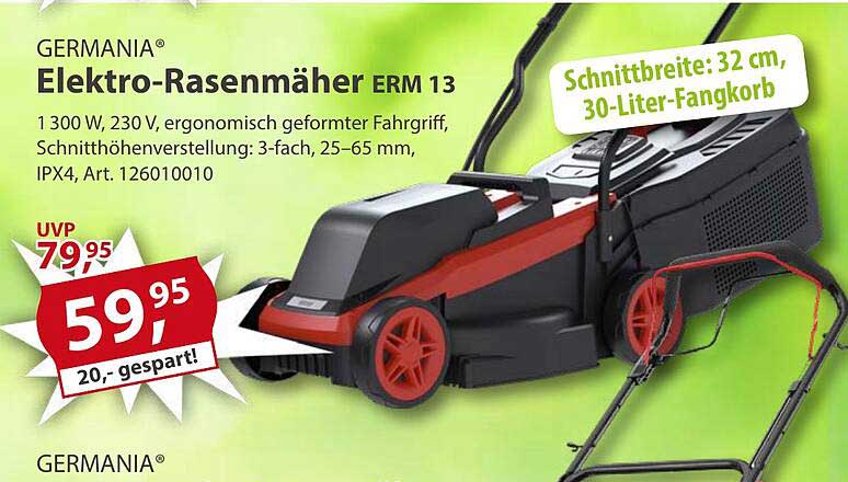GERMANIA Elektro-Rasenmäher ERM 13