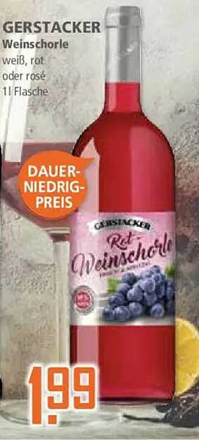 GERSTÄCKER Weinschorle weiß, rot oder rosé 1l Flasche