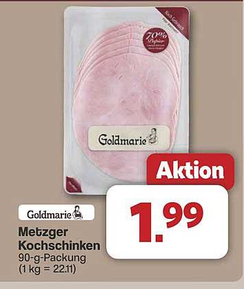 Goldmarie Kochschinken 90-g-Packung