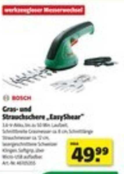 Gras- und Strauchschere „EasyShear“ von Bosch