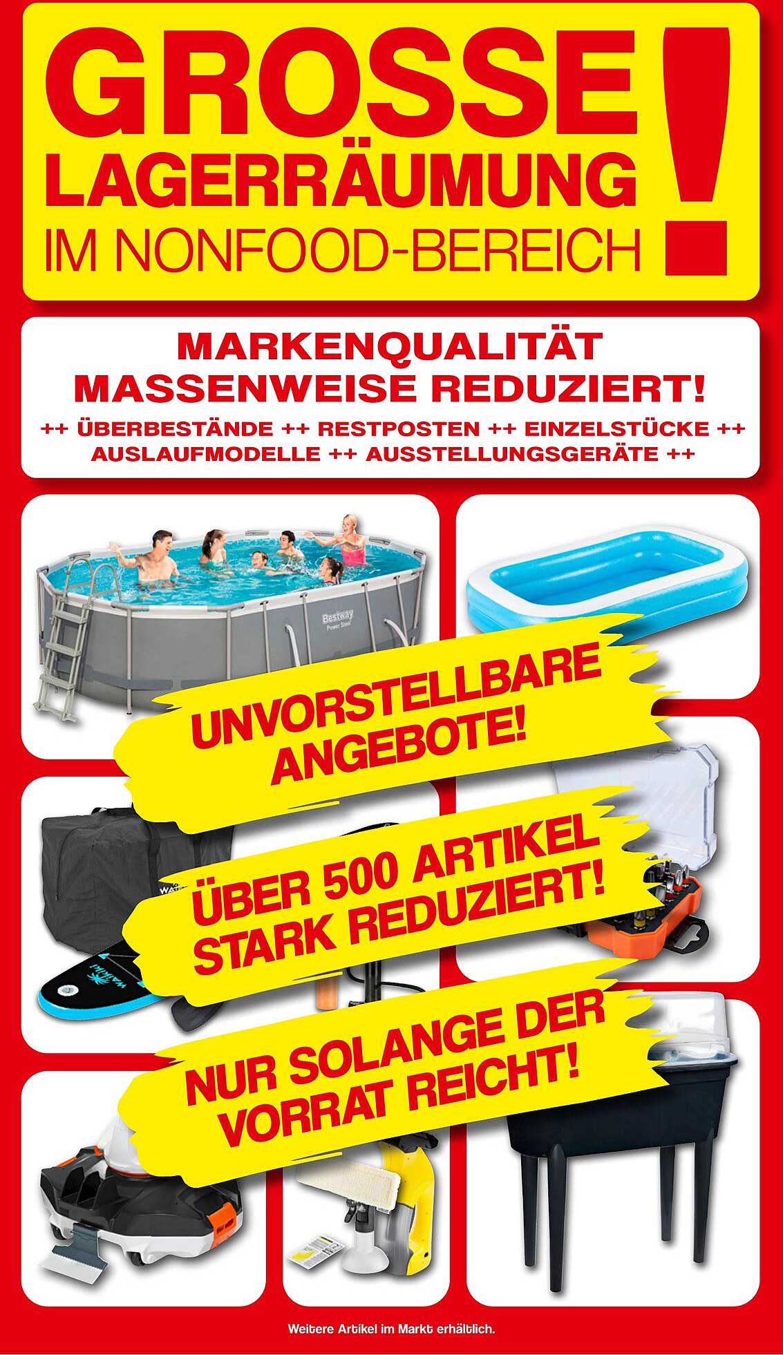 GROSSE LAGERÄUMUNG IM NONFOOD-BEREICH!