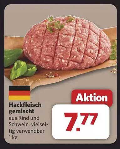 Hackfleisch gemischt aus Rind und Schwein, vielseitig verwendbar