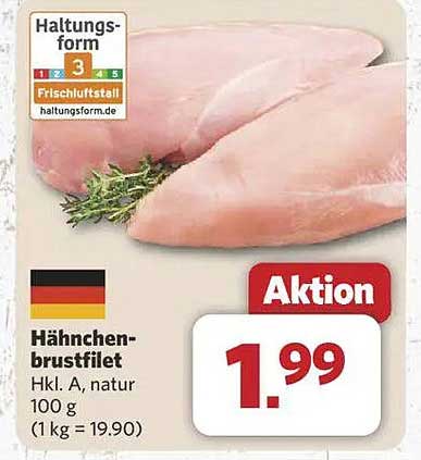 Hähnchenbrustfilet HkI A, natur (100 g)