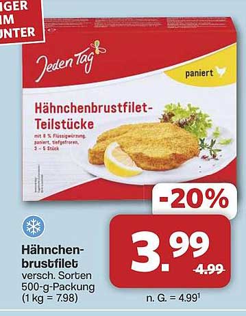 Hähnchenbrustfilet - Teilstücke, verschiedene Sorten 500 g-Packung