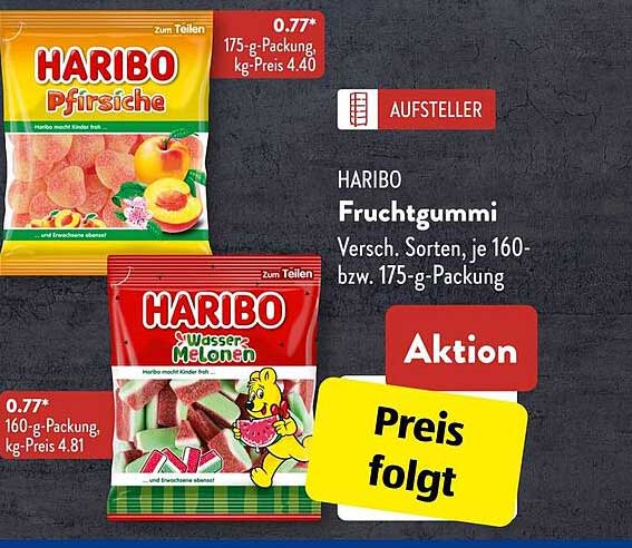 HARIBO Fruchtgummi – Verschiedene Sorten, je 160-bzw. 175-g-Packung