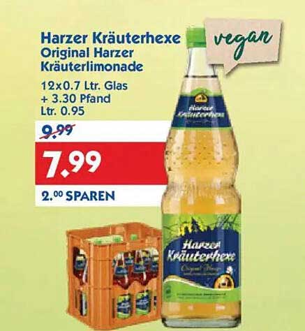 Harzer Kräuterhexe Original Harzer Kräuterlimonade (12x0.7 Ltr. Glas)