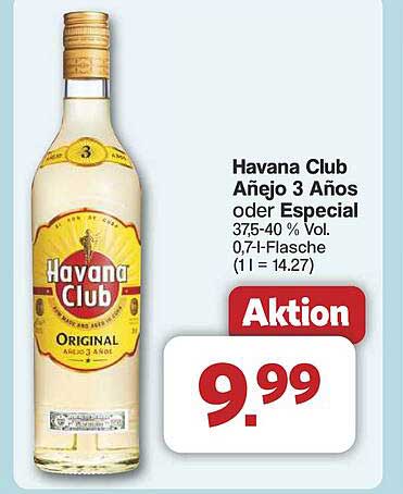 Havana Club Añejo 3 Años oder Especial 0,7l Flasche