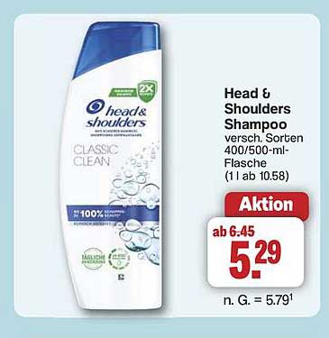 Head & Shoulders Shampoo - Classic Clean 400/500-ml-Flasche